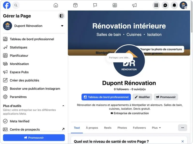 Créer une Page Facebook pour son entreprise du bâtiment : le guide pas à pas