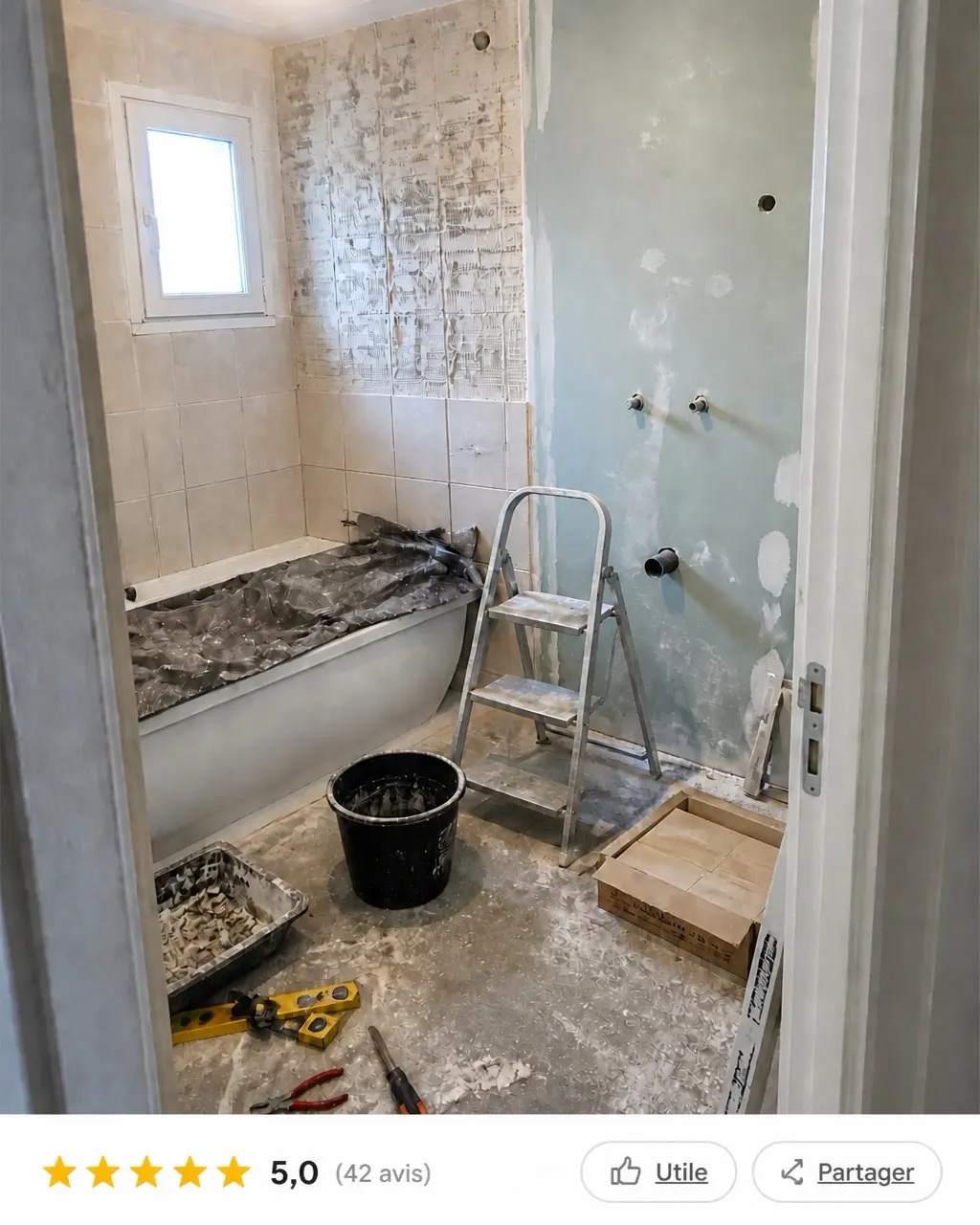 Exemple de publication Google Business créée à partir du chantier